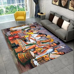 3D Africa Ethiopian Painting Art Carpets Cartoon Area Rug ,Carpet for Home Living Room Sofa Doormat Decor,Non-slip Floor Mats