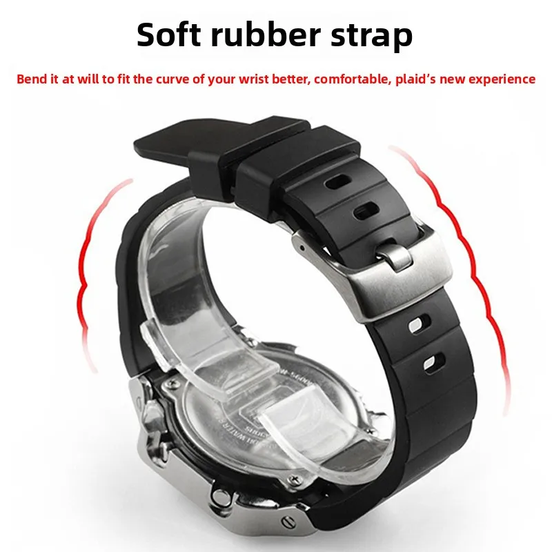 Caja de acero inoxidable estilo Santos modificada, pulsera de banda de Metal para Casio G-Shock 3229 DW-5600 GW-B5600, correa de bisel de cadena de reloj