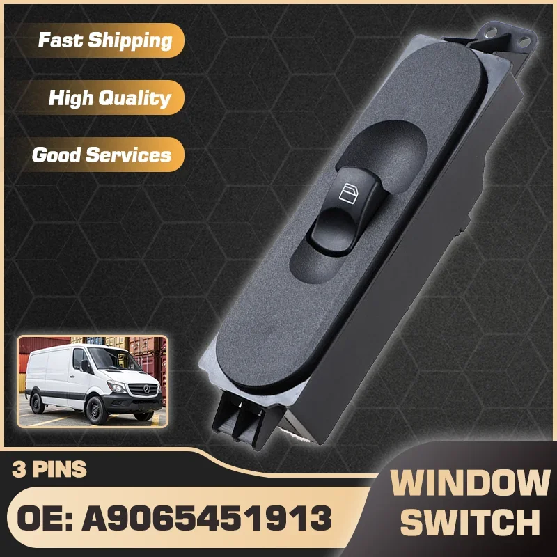 

Passenger Side Power Window Switch For Dodge Sprinter Freightliner Sprinter Mercedes-Benz Sprinter VW Crafter 2006-2017 3 Pins