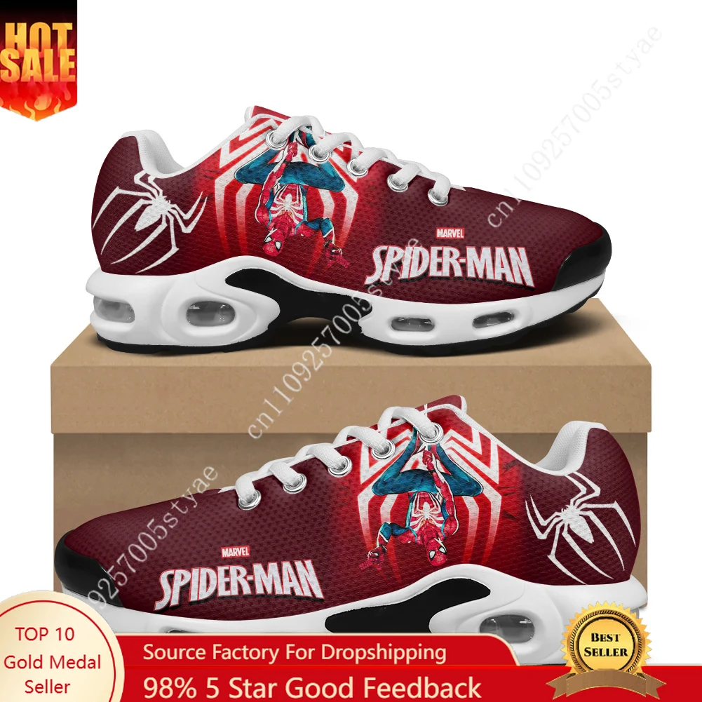 

Marvel Spider Man Peter Benjamin Parker Air Cushion Sneakers Mens Womens Teenager Sports Shoes High Quality Custom Mesh Sneaker