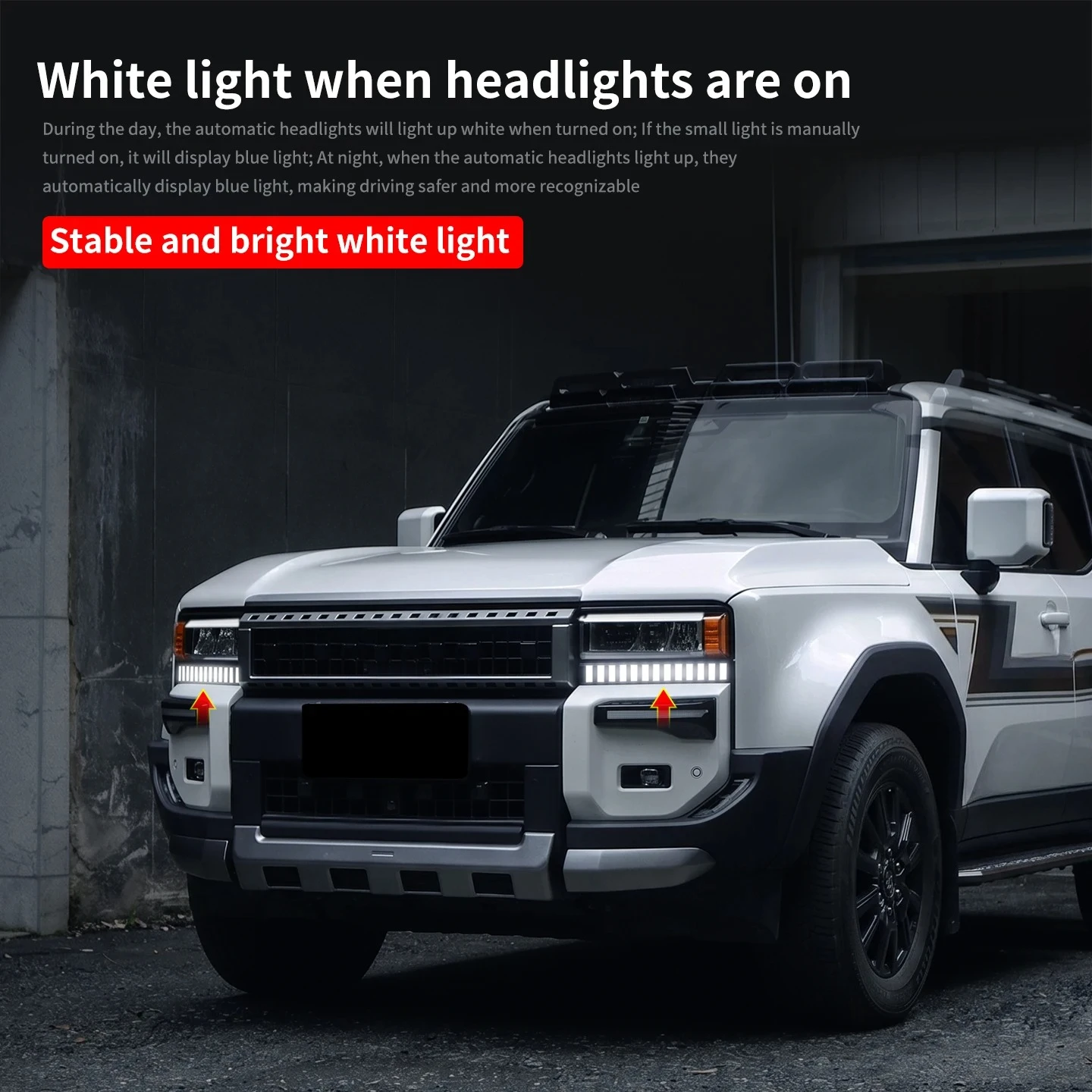 For Toyota Land Cruiser Prado 250 LC250 FJ250 J250 2024 2025 2026 Daytime Running Light Under Headlight DRL Upgrade Kit view 2