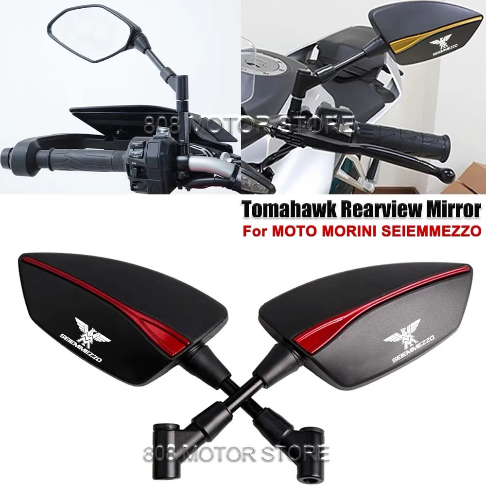 For Moto Morini Seiemmezzo Universal CNC Aluminum Tomahawk Rearview Mirrors 8mm 10mm Motorcycle Side Mirrors