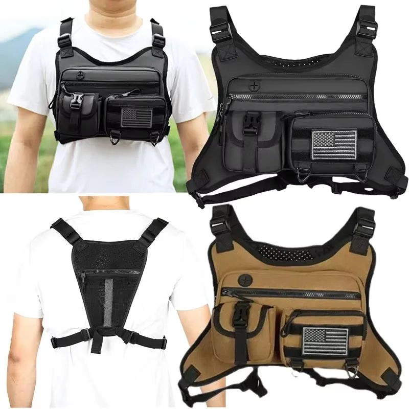 

Front Sports Chest Bag with Adjustable Waterproof Men Women Sling Bag Chest Cross Body Travel Sport Shoulder Backpack
