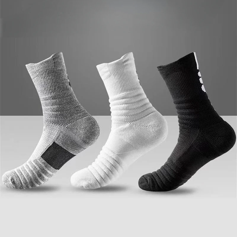 6/3/1 pairs Men's Compression Socks Breathable Basketball Sports Cycling Socks Moisture Wicking High Elastic Tube Socks