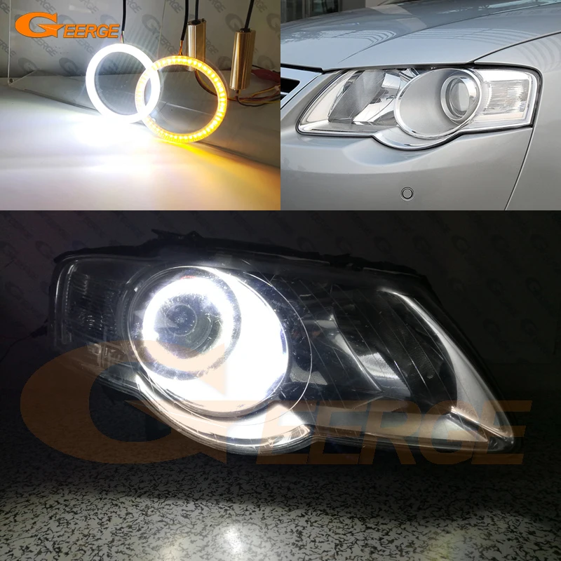 For Volkswagen VW Passat B6 Magotan 2005-2010 Ultra Bright Day Light Turn Signal SMD LED Angel Eyes Halo Rings Car Accessories