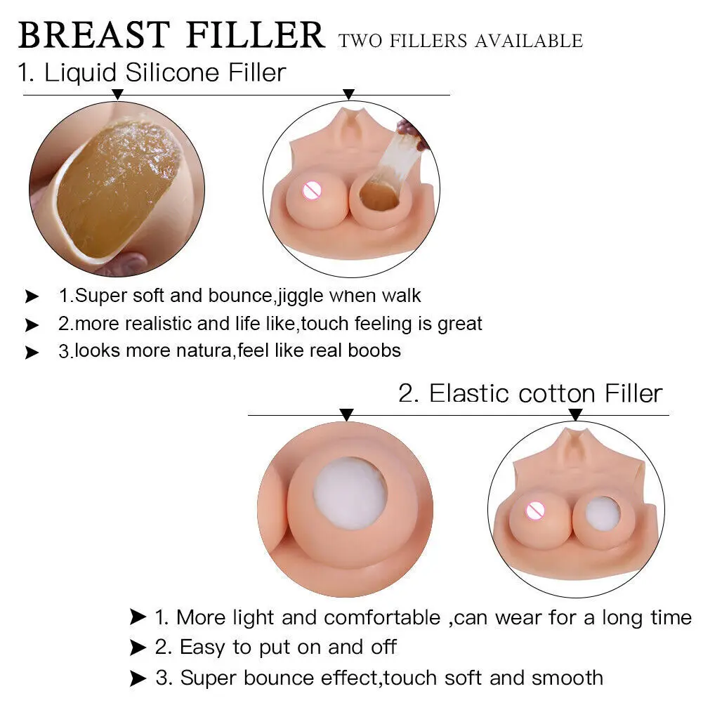 Silicone Poitrine Formes Réalistes Faux Poitrine Seins U-CHARMMORE Enhancer Crossdresser Drag Queen Shemale Transgenre Crossdressing