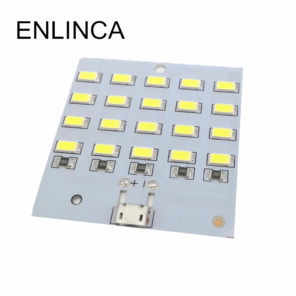USB Light 5730 Smd 5V 430mA~470mA White Mirco Usb 5730 20 LED Lighting Panel USB Mobile Light Emergency Night Light