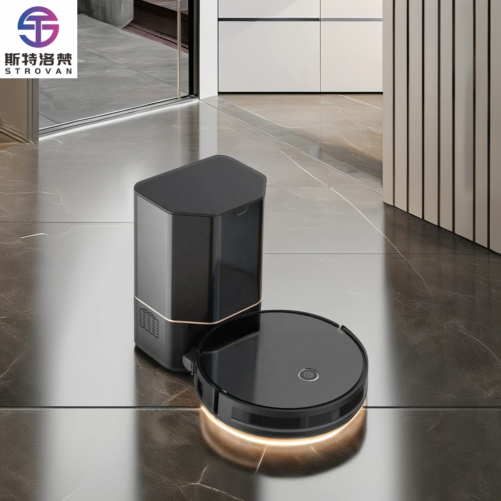 M8 Robot Vacuum Cleaner App Control 4000Pa Suction Filter Wet/Dry Function Self-Emptying Battery Powered for  Use