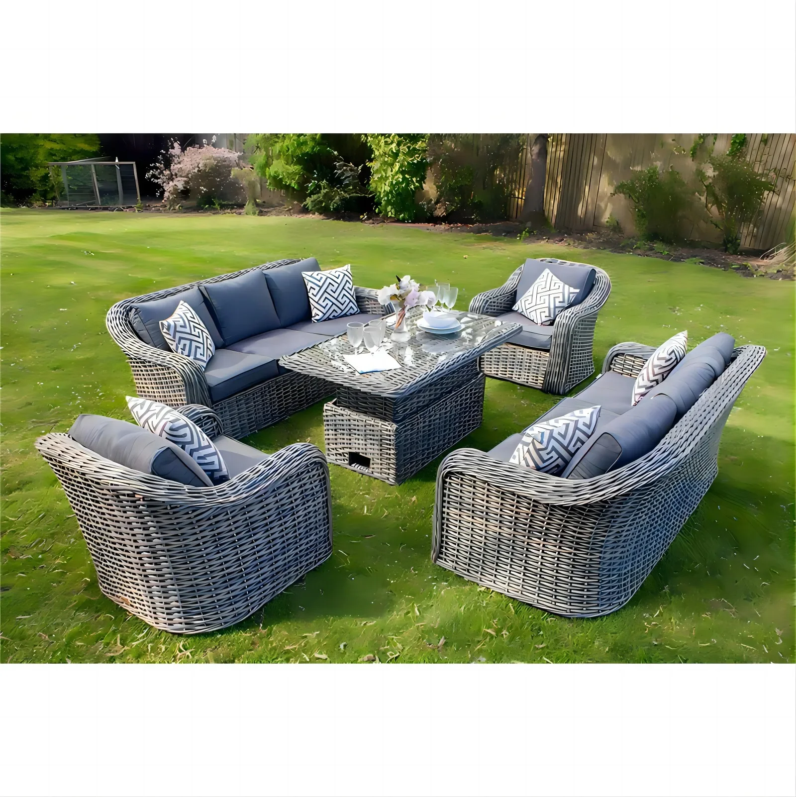 Rattan Garden Sofa Outdoor Furniture Wicker Garden Dining Table Exclusive Quality Rattan Furniture Sofa Set