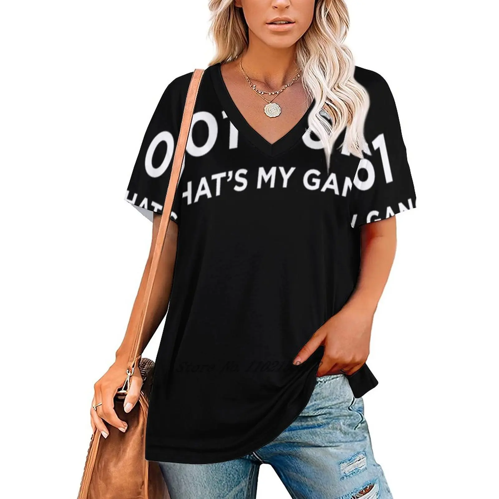 0161 That My Gang ( White Text ) Women Print T-Shirt Summer Casual Tops Streetwear T Shirt Boho Ladies Top 0161 Manny On The