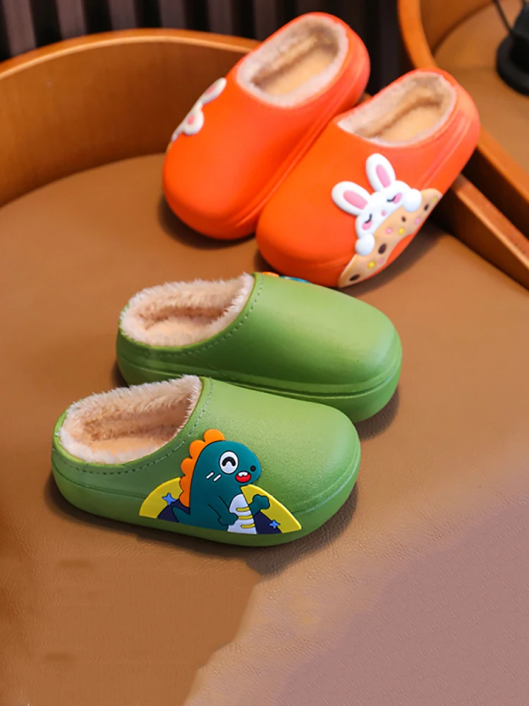 

2025 New Cozy Plush Slippers for Kids - Waterproof Winter House Shoes with Non-Slip Sole for Indoor & Outdoor Wear