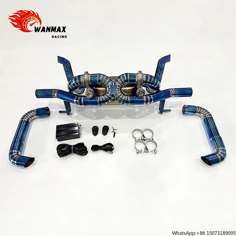 

For 2020+ R8 Titanium Exhaust System, Vacuum Actuated Valves, Burnt Blue Outlets Upgrade, Immediate Shipping
