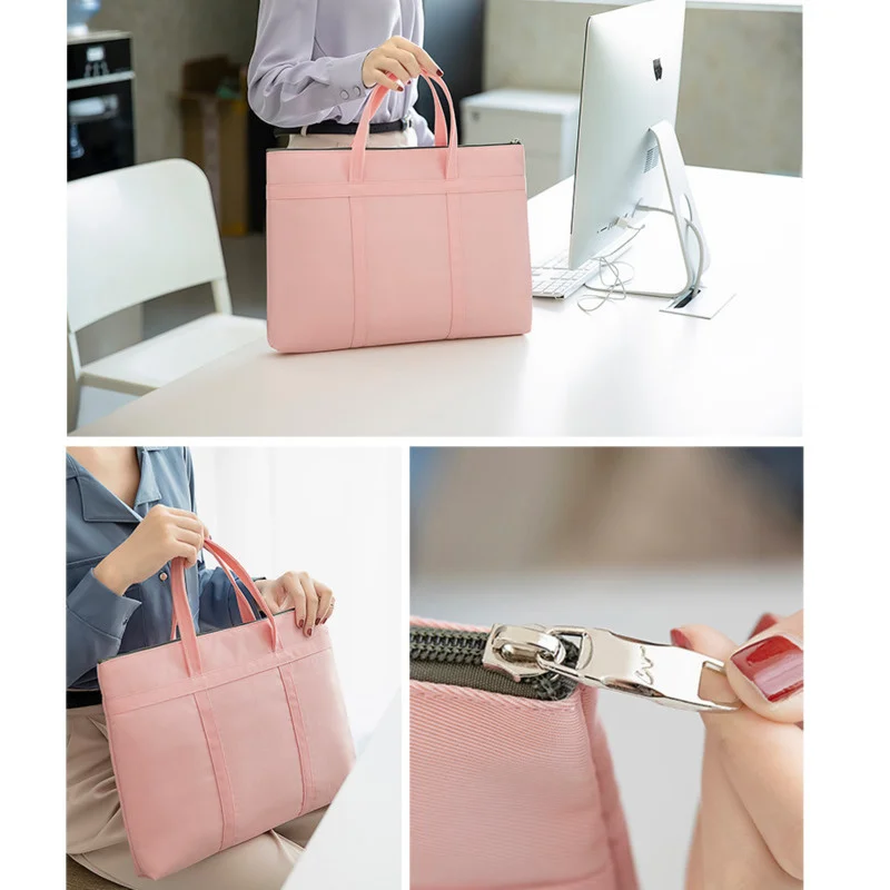 Fashion Simple Office Commuter Bag Women Briefcase Bags For A4 Document Bag Female Book Handbags Women 14.1\