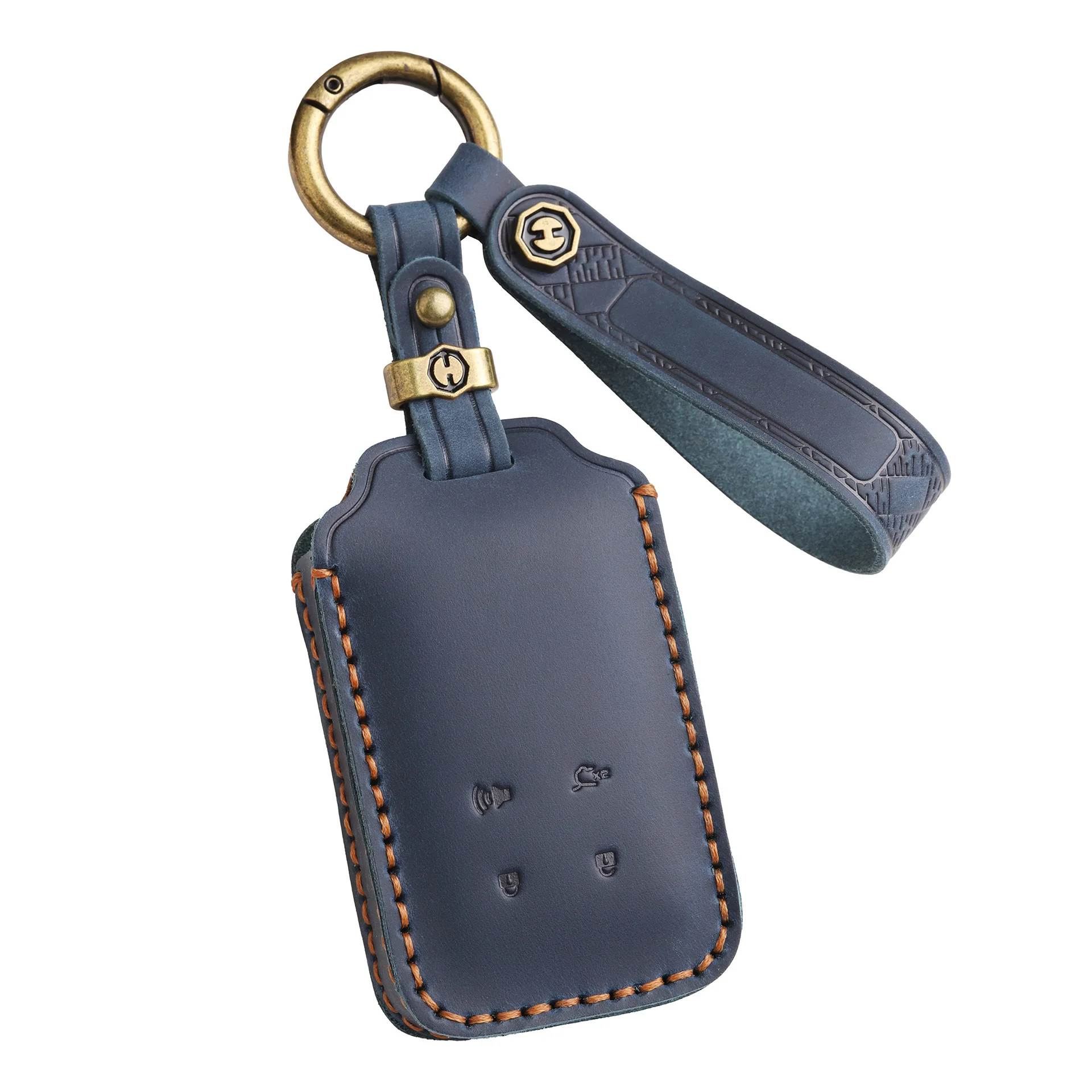 Top Grain Cowhide Smart Key Fob Case,Vintage Leather Remote Key Protector Cover For 2025 MAZDA 6e & MAZDA CX-6e,Car Key Shell view 4