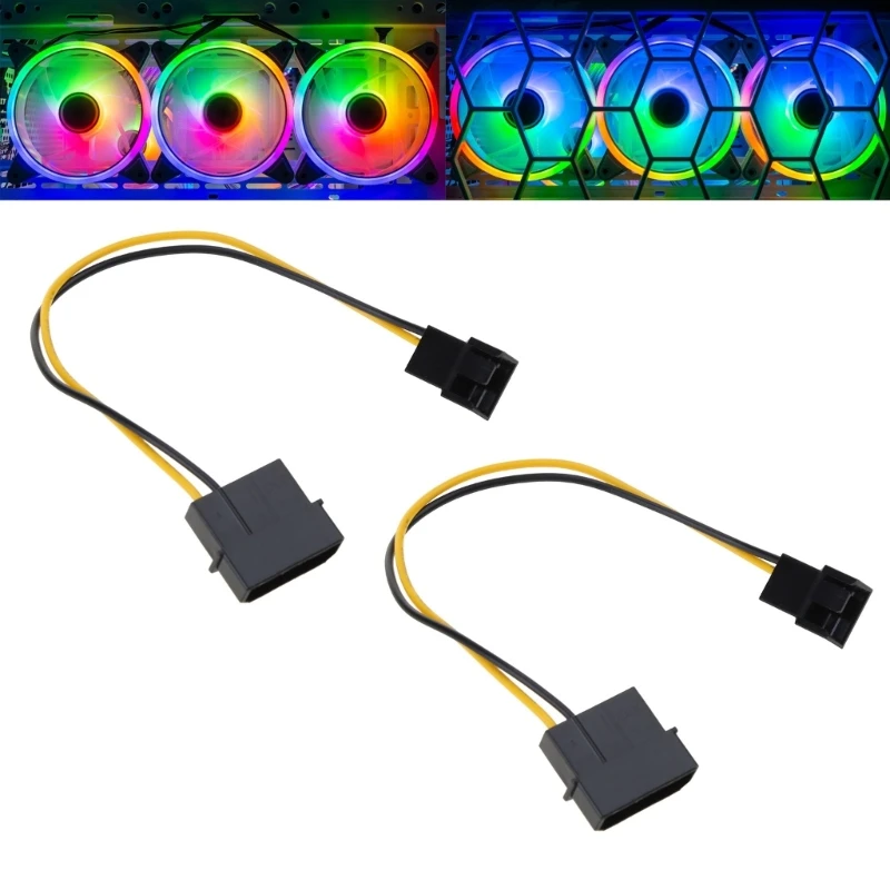 PC Fan Cable D Type Large 4-pin Molex/IDE to 3 Pin CPU Fan Power Cable Connector