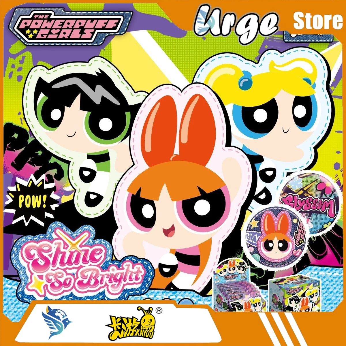 Kayou Powerpuff Girls Sweet Fantasy Transformation Badge Cute Cartoon Collectible Shine So Bright Pin Button Badge Collection