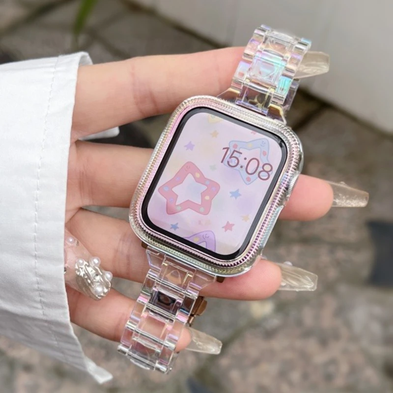 Buntes, schlankes Armband für Apple Watch, 49 mm, 46, 45, 44, 42, 41, 40, 38 mm, Damenarmband, iWatch-Serie 12, 11, 10, 9, 8, 7, 6, 5, 4, Ultra 2.