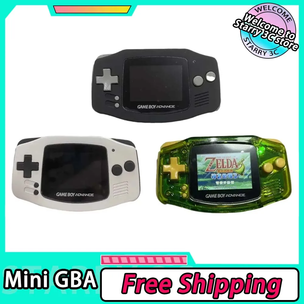 Mini GBA Handheld Game Console Mini Portable Gamepad Ips Screen Transparent Gamer Console Custom With Battery Flip Machine Gifts