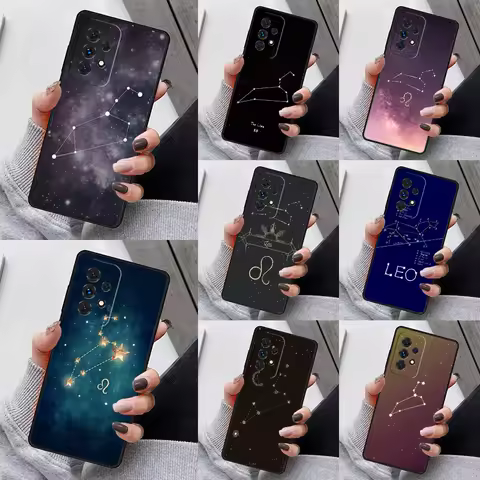 Summer Leo Constellation Landscape Phone Case For Samsung S23 S21 S20 FE S24 S22 Ultra Note20 S10 S9 S8 Plus A40 A52 A12 A13 A53