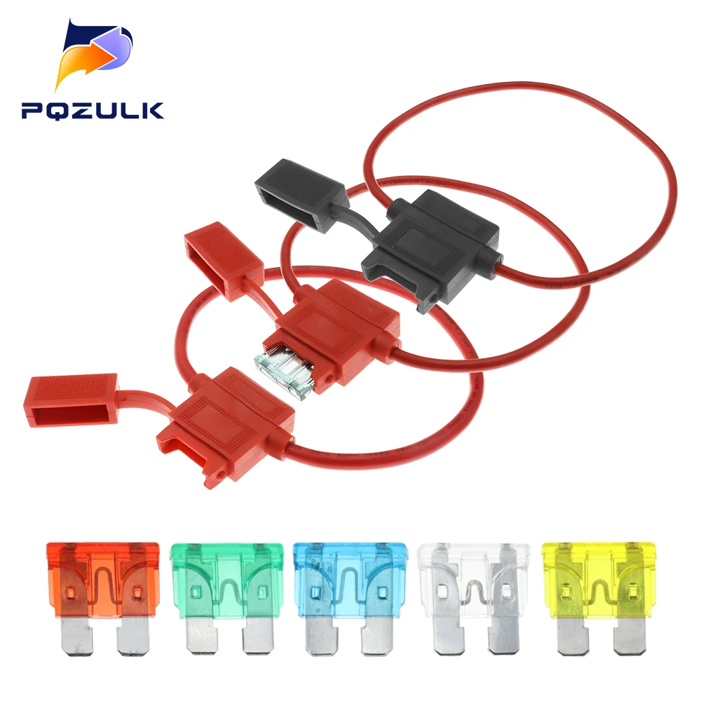 Medium Car Waterproof Fuse Holder Socket 32V 18/16/14/12/10 AWG Auto Motorcycle Motorbike Blade Fuse 1A 2A 3A 4A 5A 7.5A 10A 15A