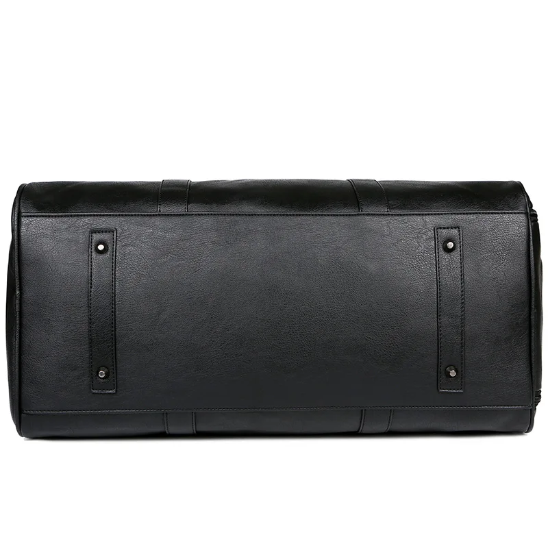 PU leather travel bag bag with large capacity good quality for men and black color with handle bag for clothes