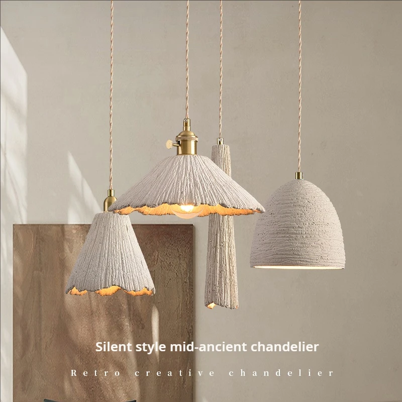 Japanese Wabi Sabi Micro Cement Chandelier French Cream Personality Modern Taiwan Net Celebrity