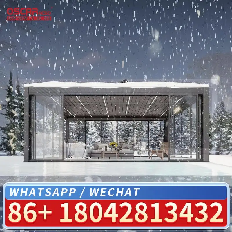 Outdoor Waterproof Bioclimatic Louvered Pergola Cover Ideal for Garden Patio and Poolside pergola