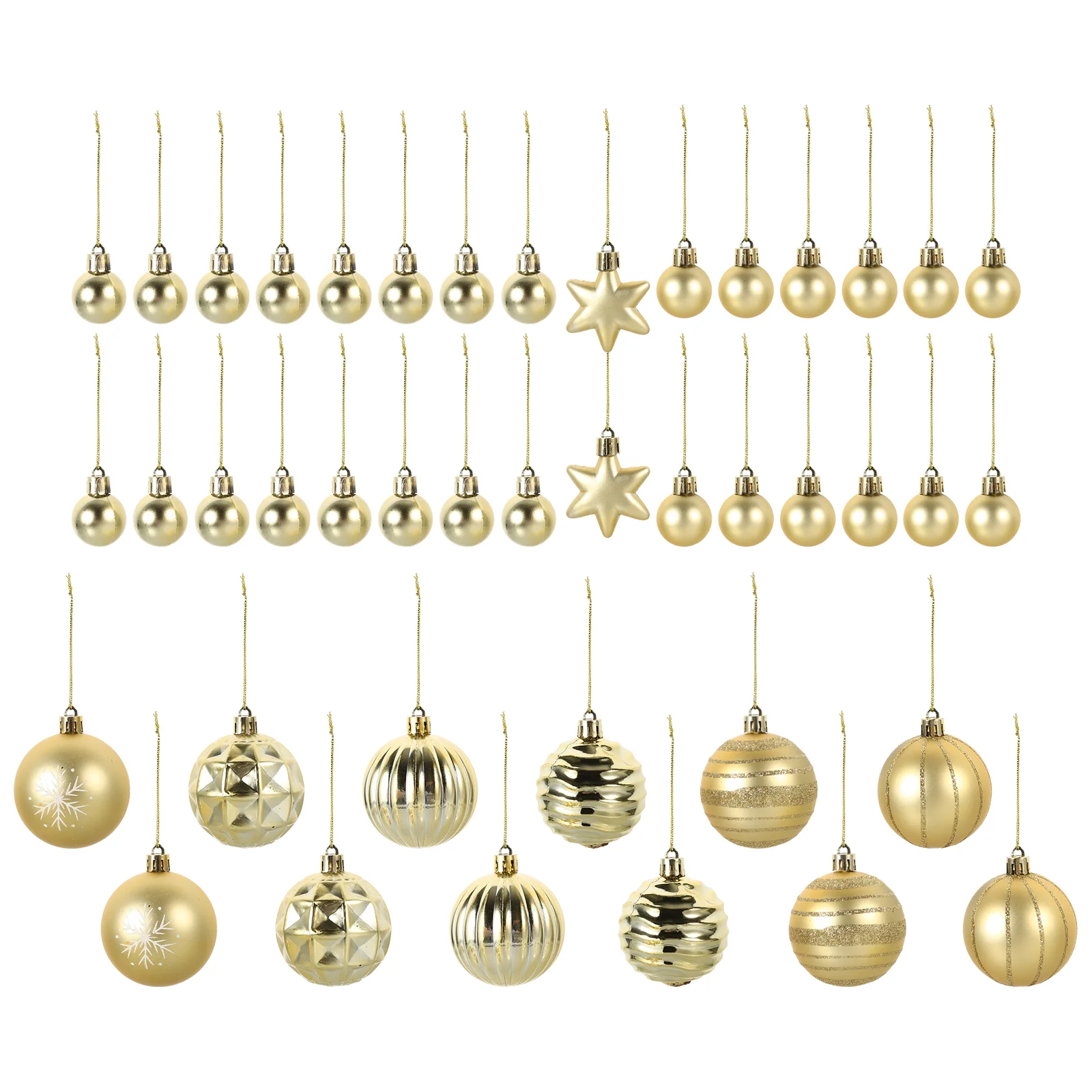 42 Pcs Christmas Trees Electroplated Special-shaped Painted Decoration Ball Hanging Ornaments Xmas Party Pendant Decors Golden