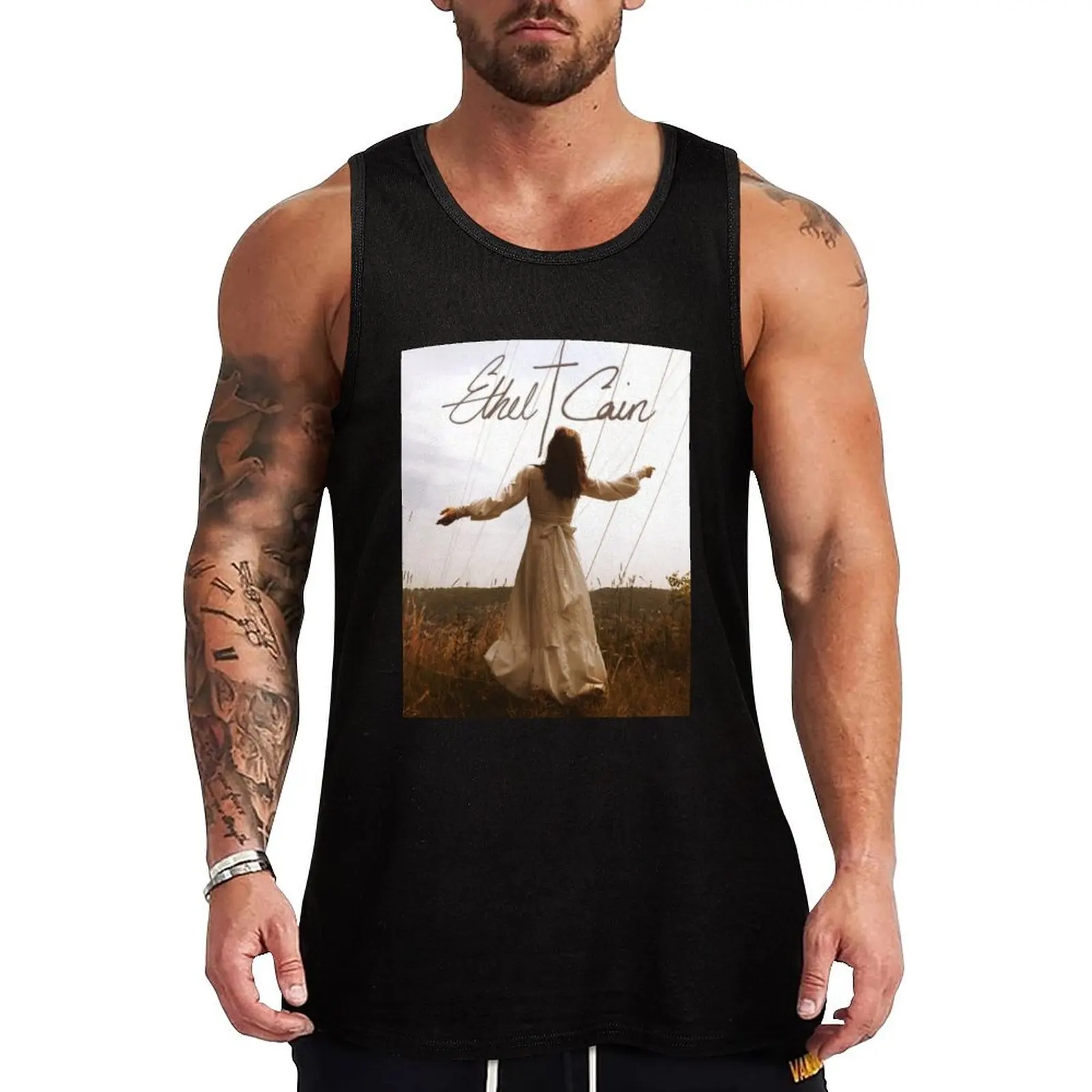 ethel cain photo Tank Top fitness T-shirt male singlets for men bodybuilding men clothes