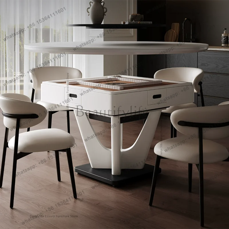 Italian Minimalist Mahjong Table Modern Slate Island Counter Integrated Dining Table Mahjong Machine Home Furniture Muebles FYMT