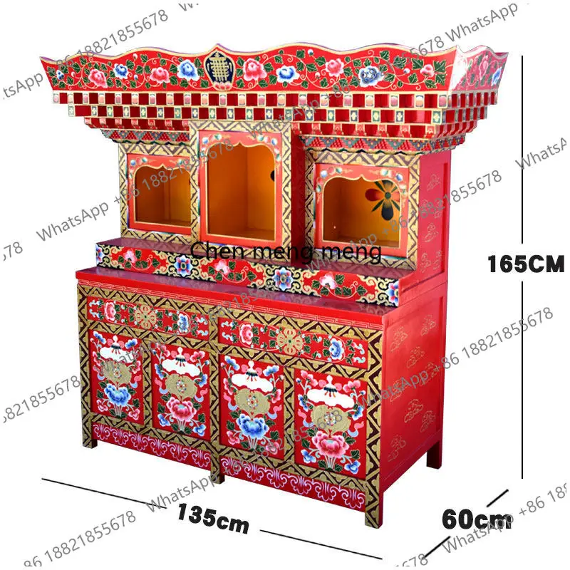 Tibetan-style Buddhist shrine painted Buddhist cabinet, for Taiwan Tantra Buddhist shrine can be customized painted hand-painted