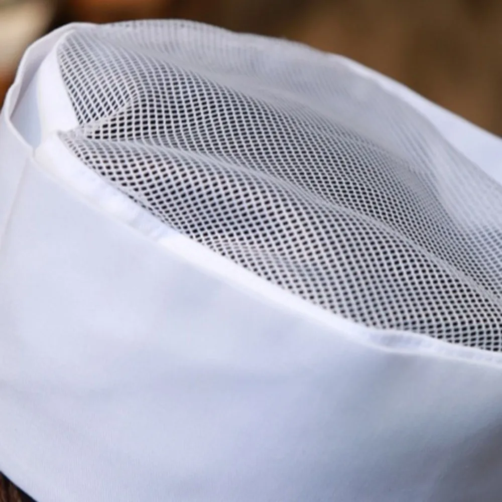 Gorro de Sushi transpirable de estilo japonés, gorros planos de Chef de Color sólido resistentes al desgaste, gorro de Chef de malla cómodo para cocinero