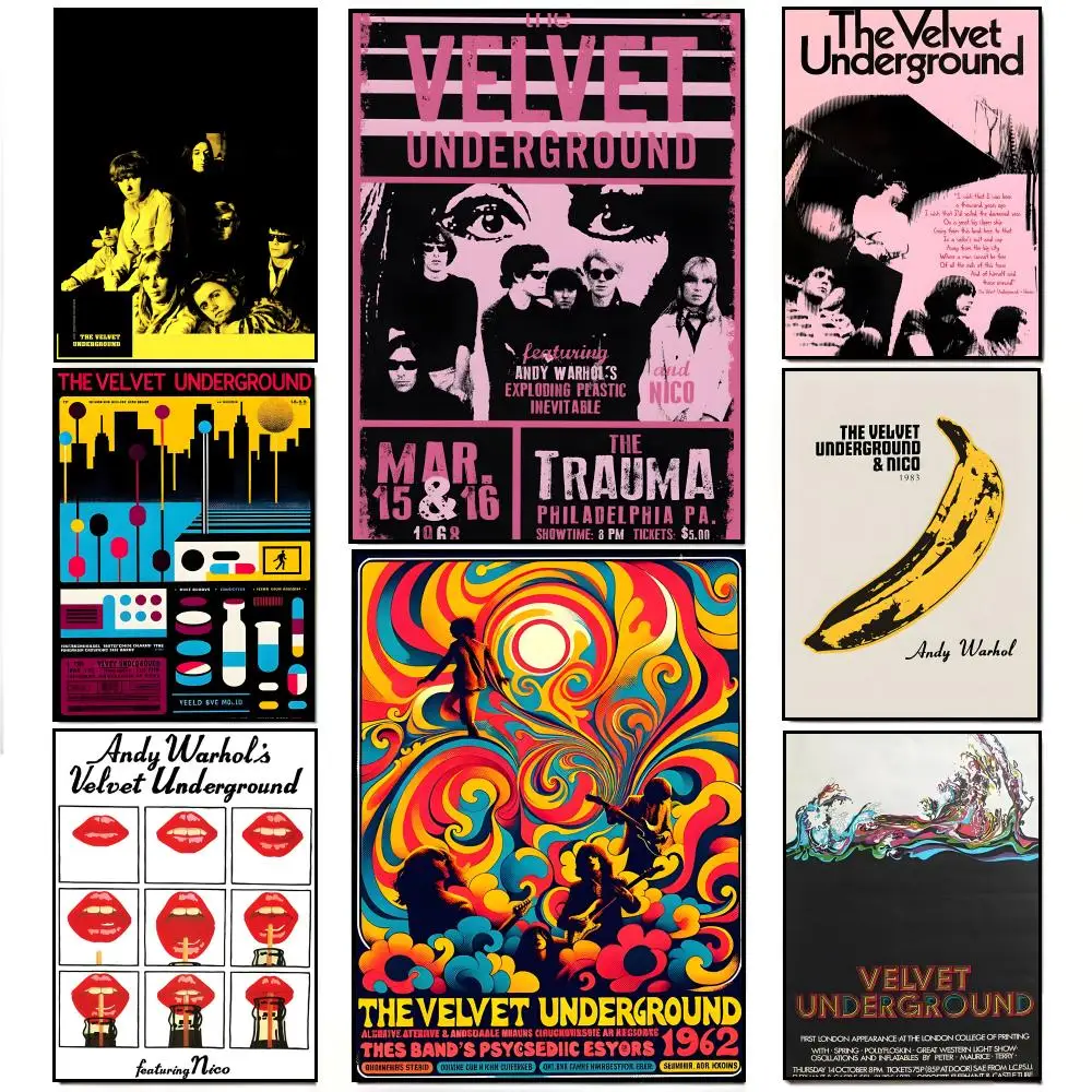 Legendary Rock Band T-The V-Velvet U-Underground Poster Poster HD  Waterproof Wall Sticker Bar Living Room Decor Gift