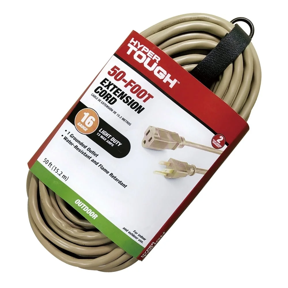50FT 16AWG 3 الشق في الهواء الطلق تمديد الحبل 125 فولت 13A تأريض المخرج خفيفة الوزن دائم ETL المدرجة هوك وحلقة حزام