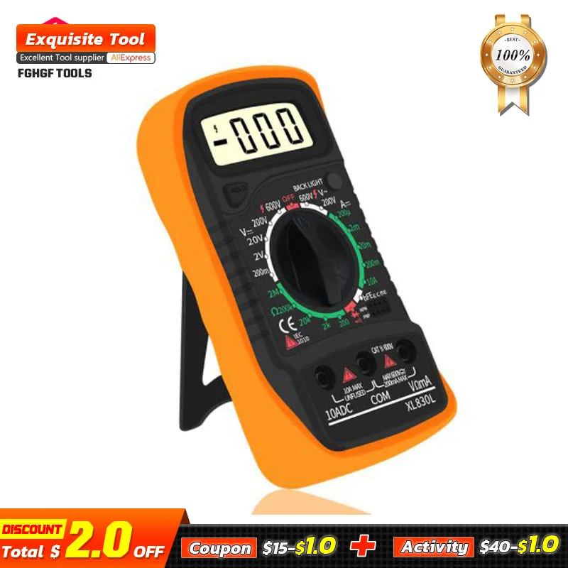 Portable Digital AC/DC mastech Electrical Multimeter Backlight Ammeter Voltmeter Ohm Tester Meter Handheld LCD Multimetro