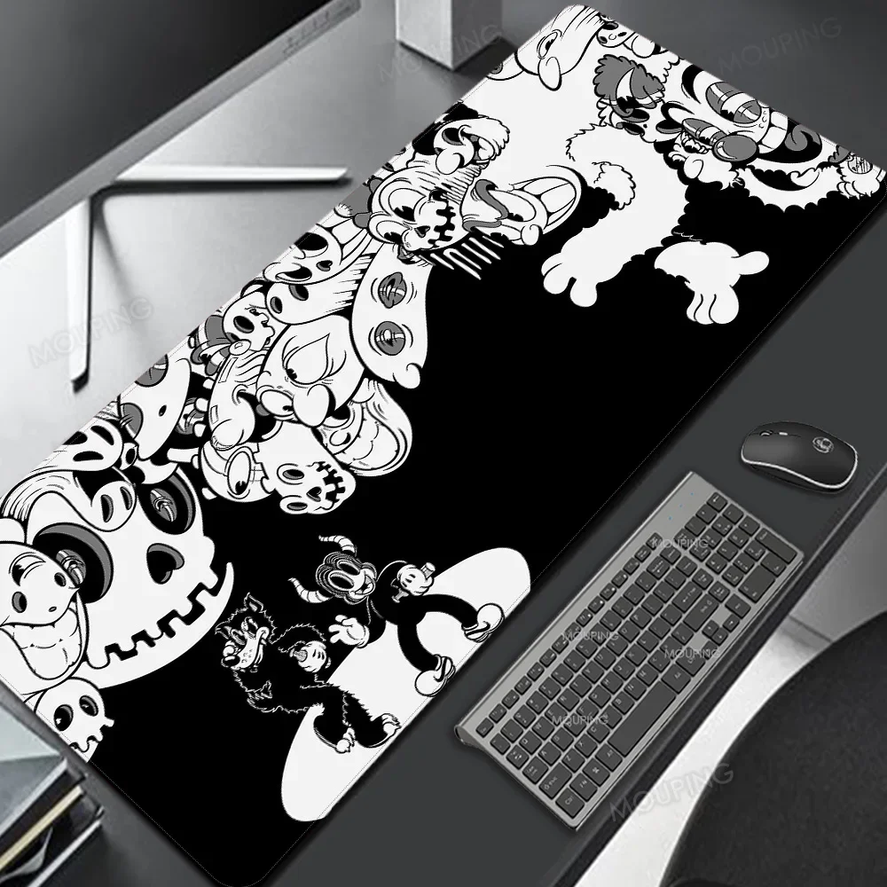 Anime Deskmat Laptop Japanese Art Table Gaming Mouse Pad Black and White Office Carpet Mousepad Gamer Keyboard Computer Desks