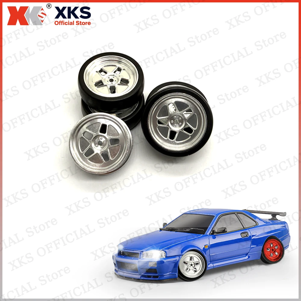 XKS 1/18 RC auto Pneumatici in metallo per LD1801 LD1802 LD1803 LD1804 LD1899 Aggiornamento pneumatici in metallo 33mm RC Car Upgrade Par
