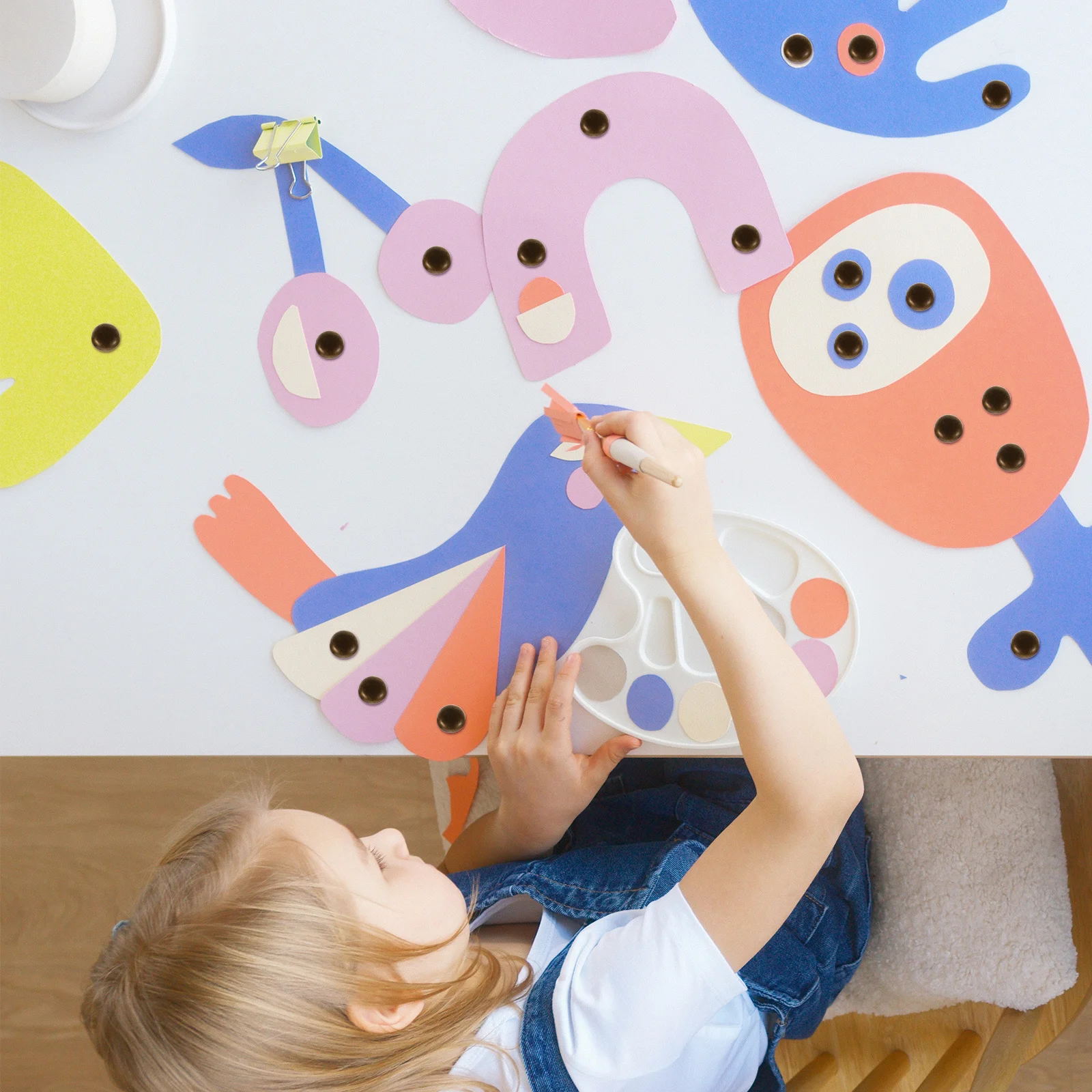 200 قطعة من الأظافر ذات أرجلين مشابك صغيرة بلون واحد أظافر زخرفية DIY بها بنفسك الحرف الورقية سكرابوكينغ الاكسسوارات اليدوية للأطفال