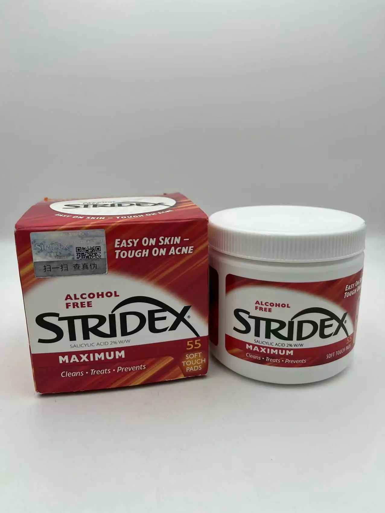 Stridex Single-Step Acne Control Maximum Alcohol Free 55 Soft Touch Pads