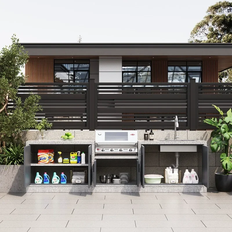 Outdoor patio barbecue station, integrated sink, basin island platform, outdoor pool operation table, yard garden sink