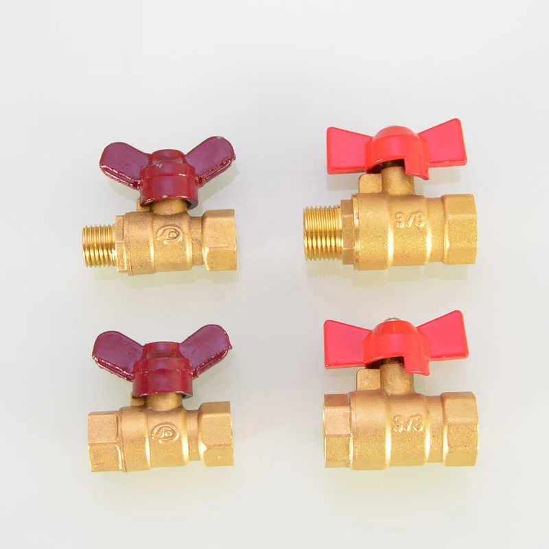 

Female To Female Thread Two Way Brass Shut Off Ball Valve With Butterfly Handle For Fuel Gas Water Oil Air 1/4" 3/8" 1/2" 3/4"
