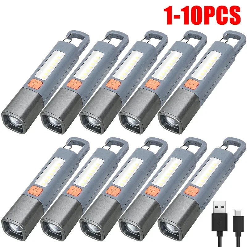 

Super Bright Flashlight with Hook Ultra Bright LED Torch USB Charging Zoomable Emergency Lantern 300LM 3 Gears for Power Outages
