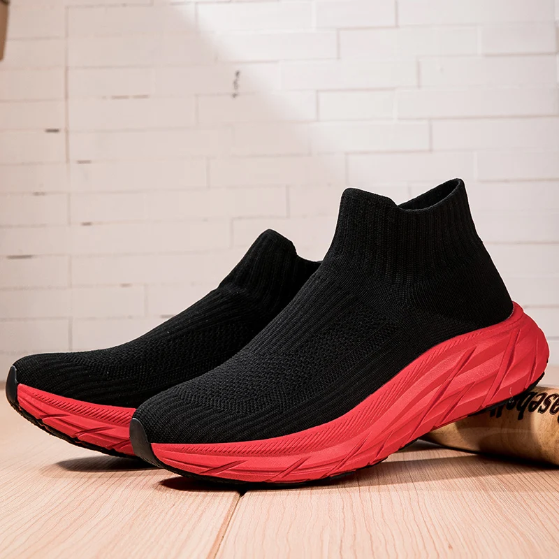 

Sneakers Men Women 2023 Hot New Stretch Fabric Breathable Running Sport Shoes Trend Light Soft Hole Sole Comfortable White Shoes