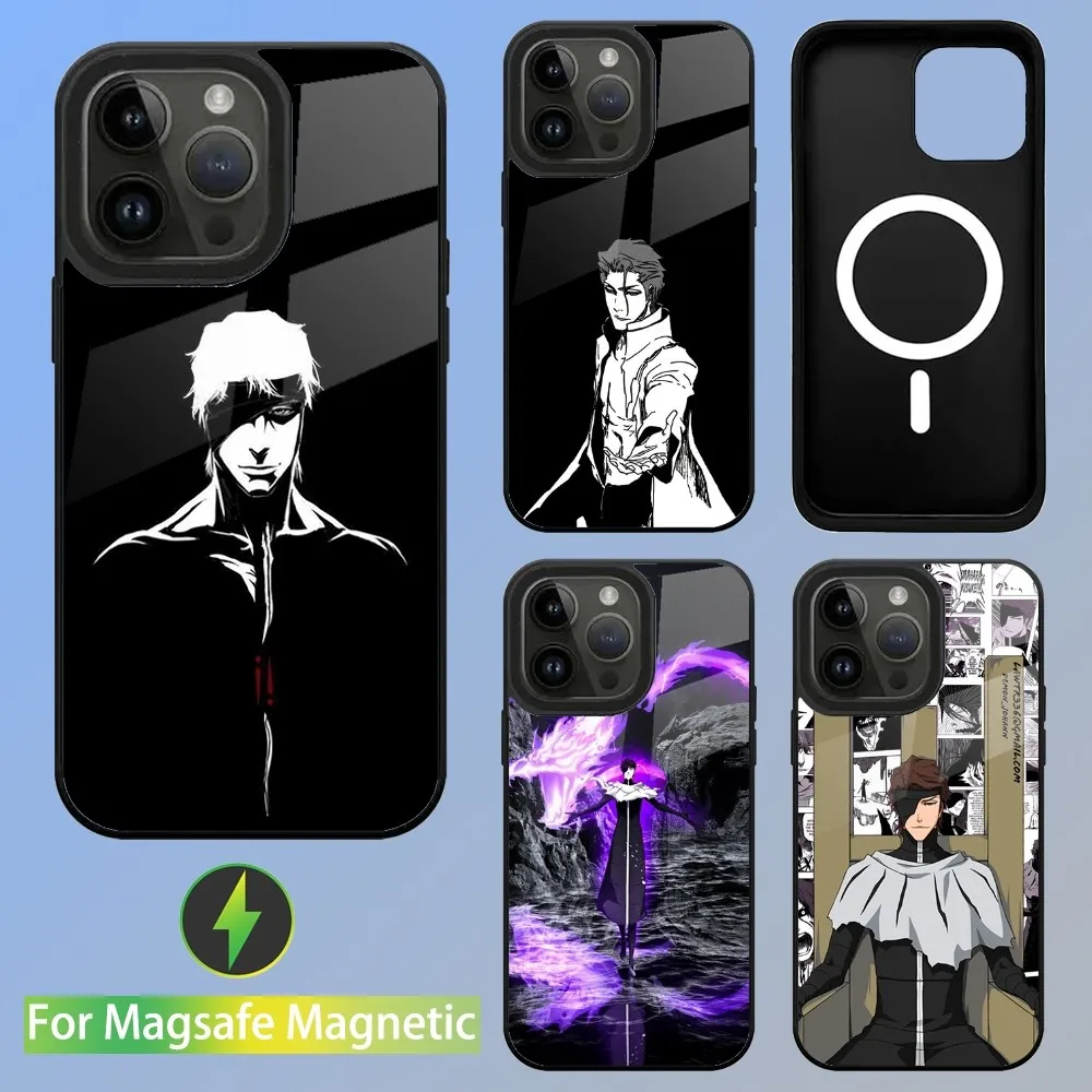 A-Aizen Sousuke Phone Case For iPhone 15,14,13,12,11,Plus,Pro,Max Mini Magsafe Magnetic Wireless Charging