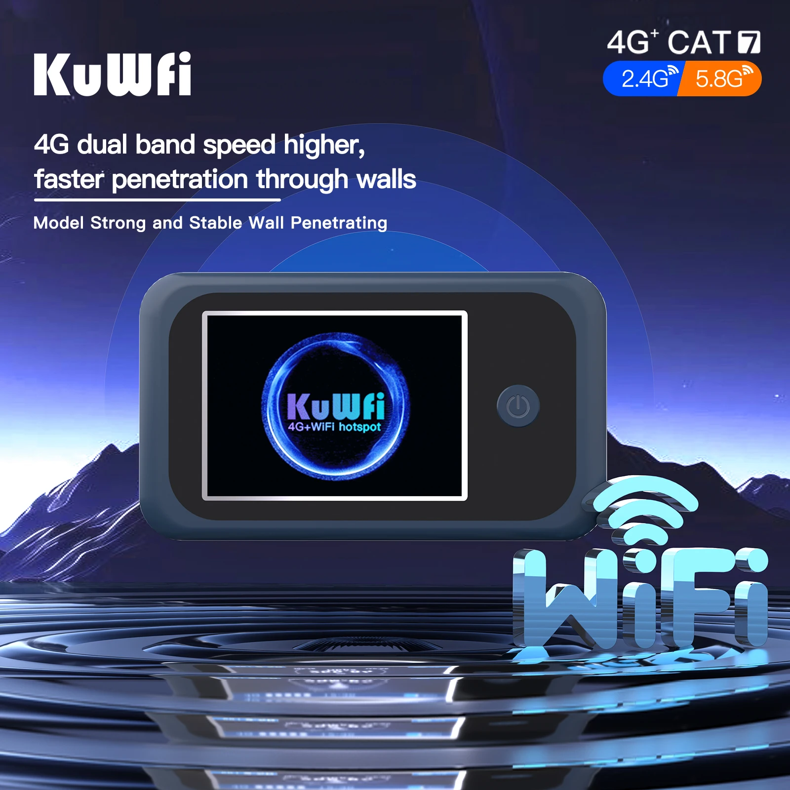 

C803 CAT7 4G LTE Mobile WiFi Router, 300Mbps Download, 2.4/5.8GHz Dual Band Wireless Portable Hotspot, 3000mAh Battery,Pocket