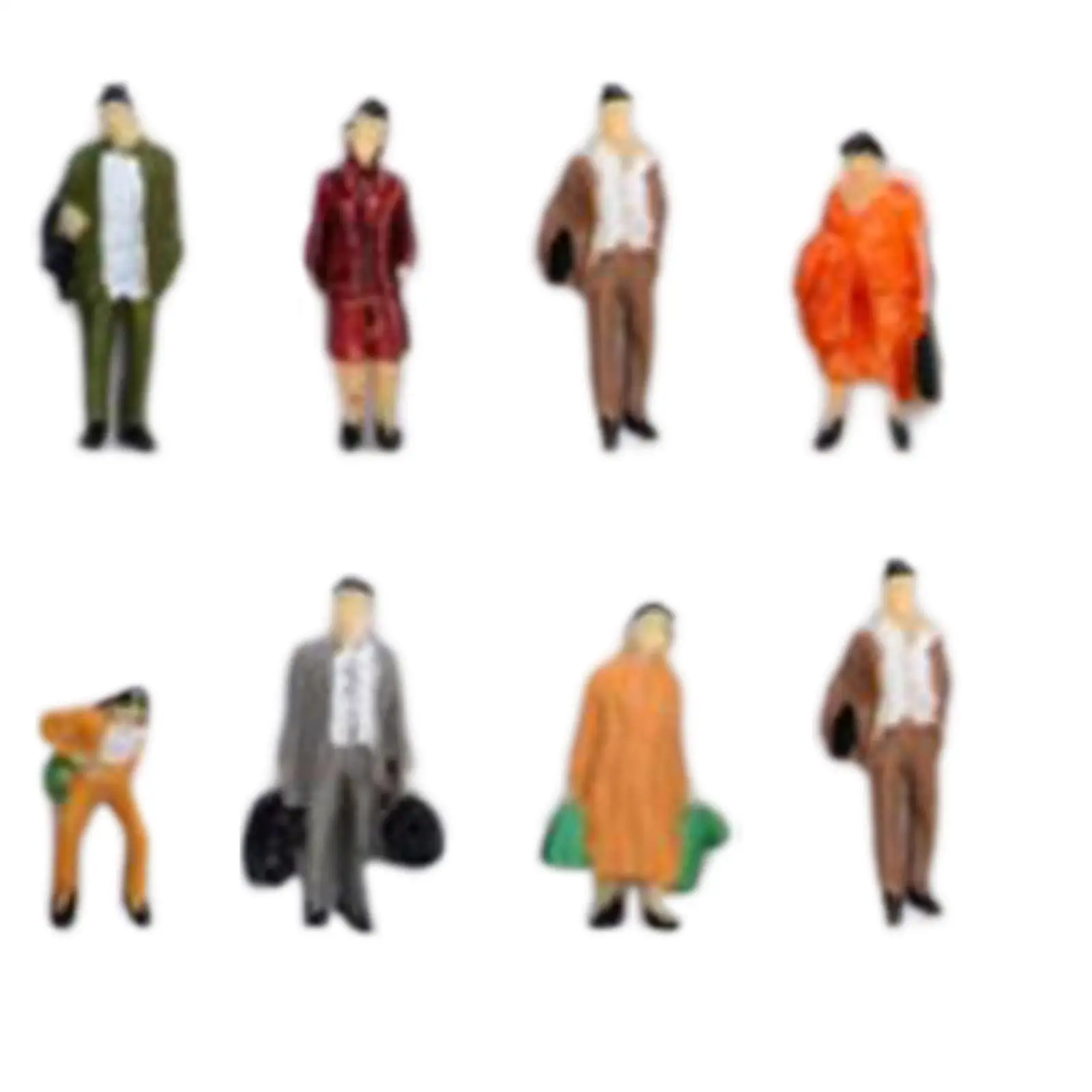 25 piezas 1/87 modelo en miniatura figuras de pasajeros, micropaisaje camino escena de calle proyectos de bricolaje suministros de decoración