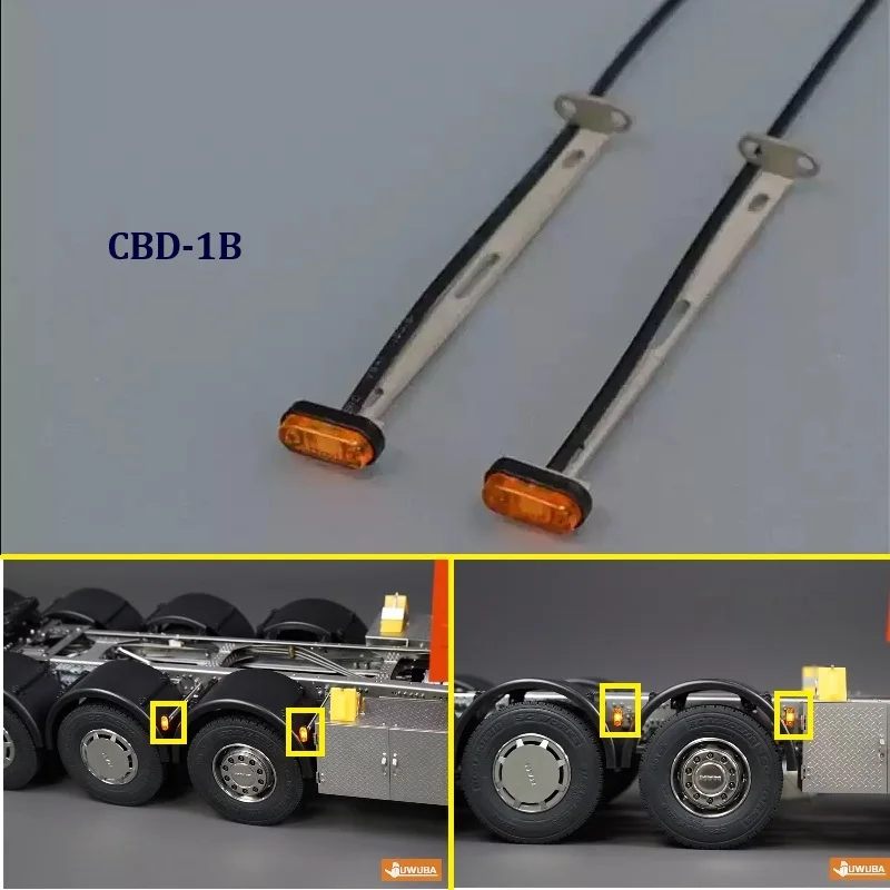 2pcs LED 위치 조명 측면 조명 트레일러 경고 램프 1:14 Tamiya RC 트럭 티퍼 SCANIA 770S 56368 VOLVO ACTROS BENZ Car