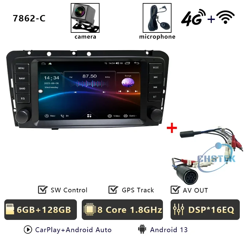 CHSTEK Carplay Android 13 Autoradio Voor Volvo S40 V40 XC70 V70 S60 2005 2006 2007 2008 2009 GPS WIFI 4G RDS Head Unit Autoradio