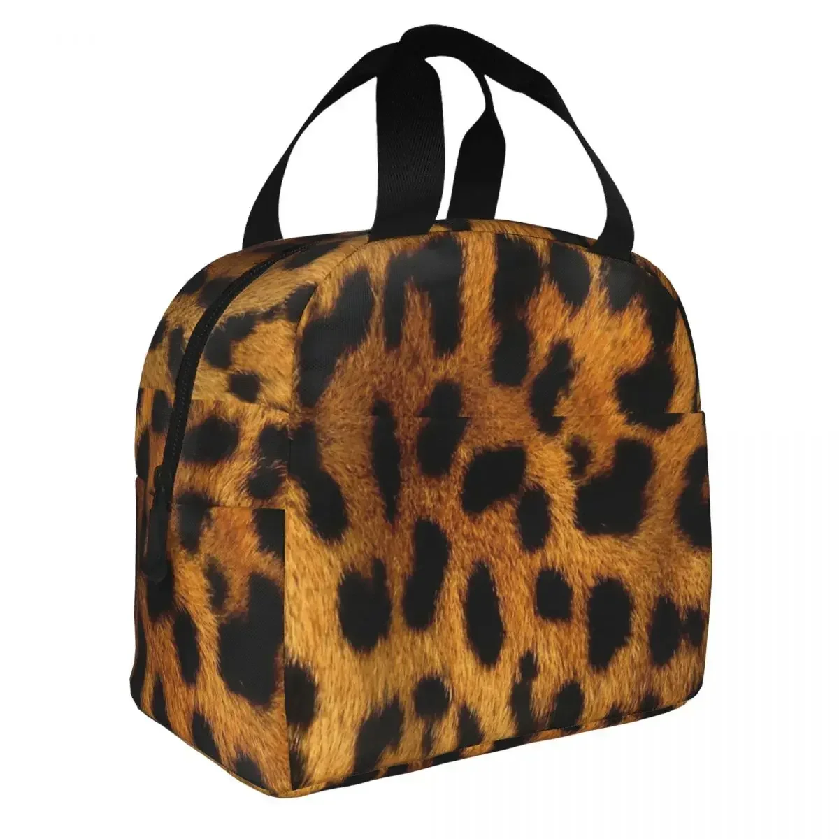 

Leopard Spot Pattern Insulated Lun Bags Portable Animal Skin Container Cooler Bag Box Tote Bea Picnic Girl Boy