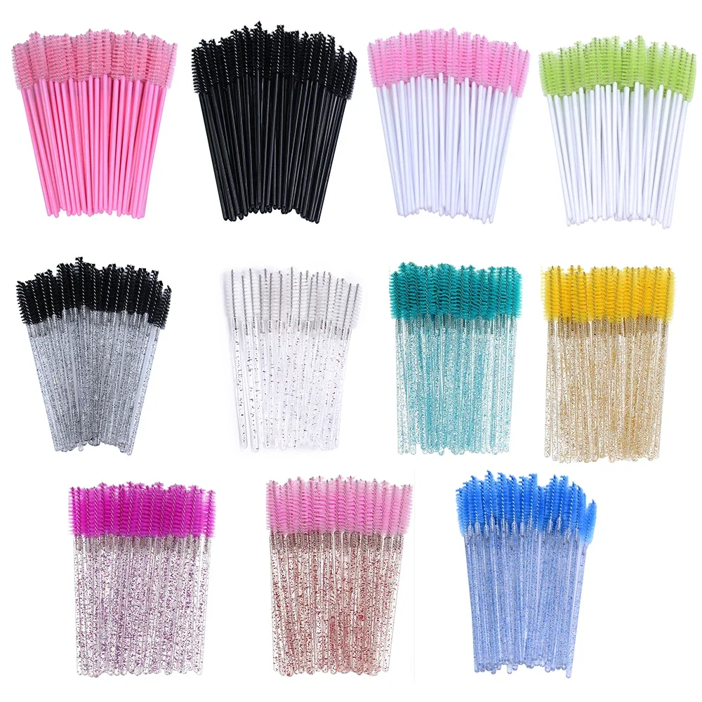 50pcs Eyelash Brush Mascara Wands Applicator Spoolers Eyelash Brush Tube  Eyelash Extension Supplies Lash Accessories Makeup